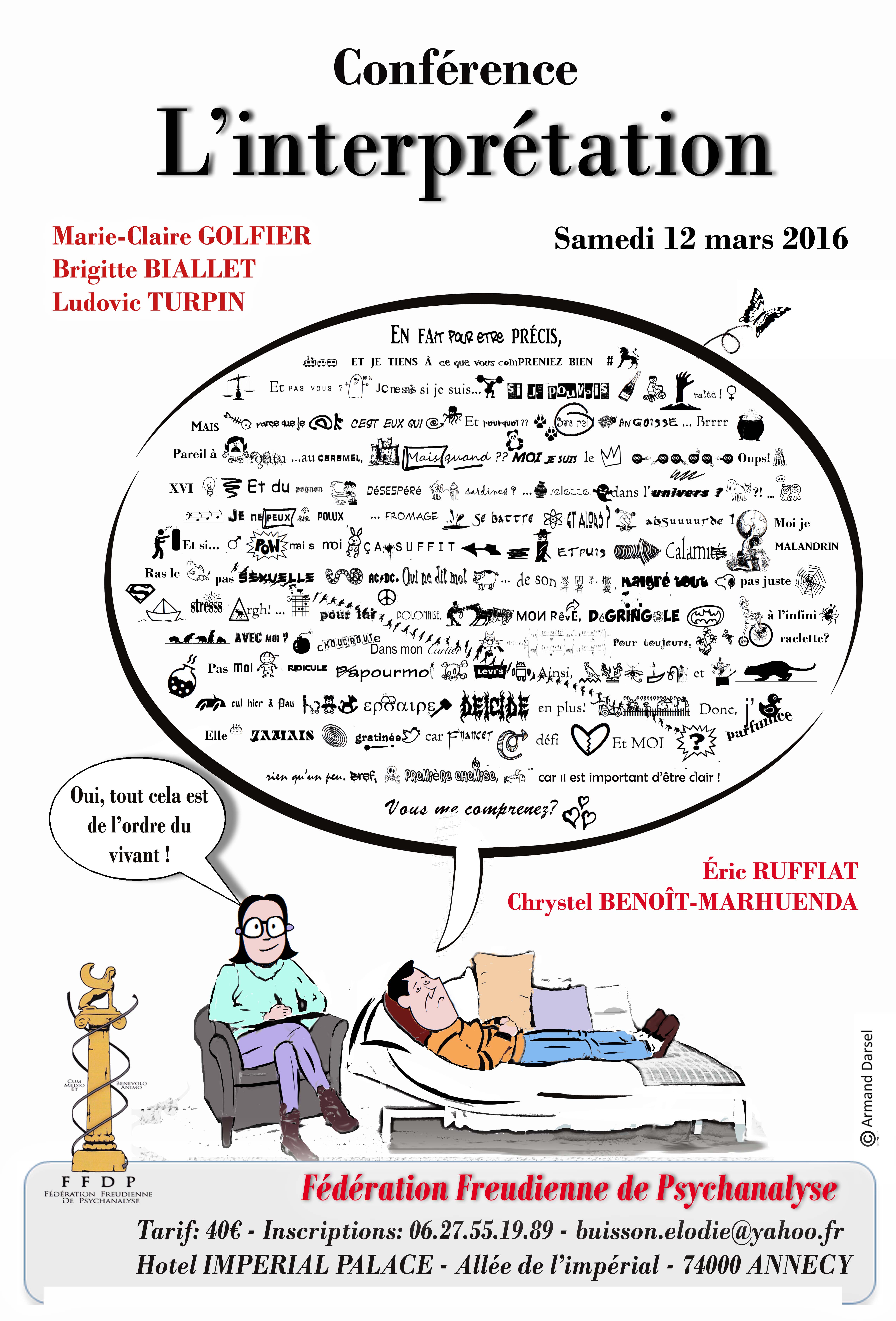 Affiche de la conférence L’interprétation de 2016