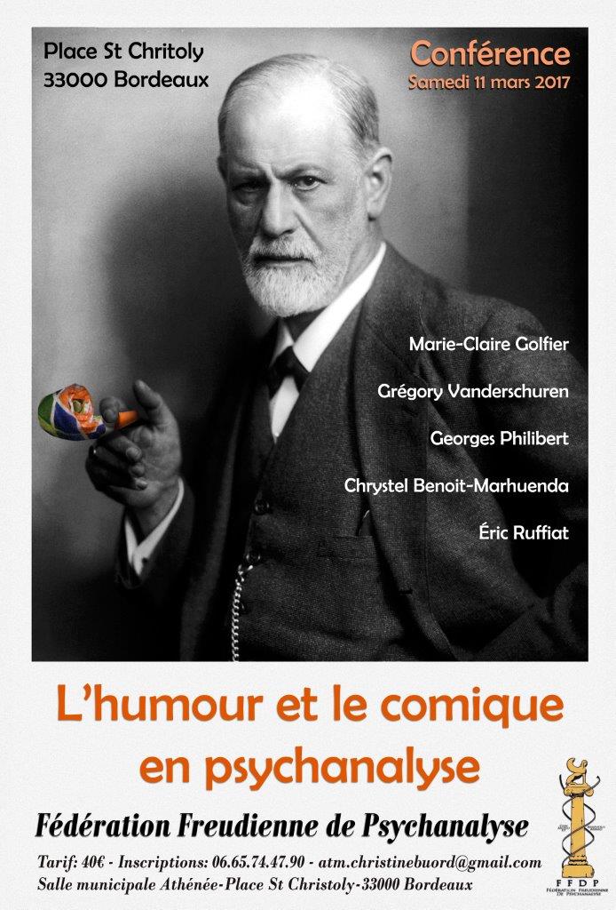Affiche de la conférence L’humour et le comique en psychanalyse de 2017