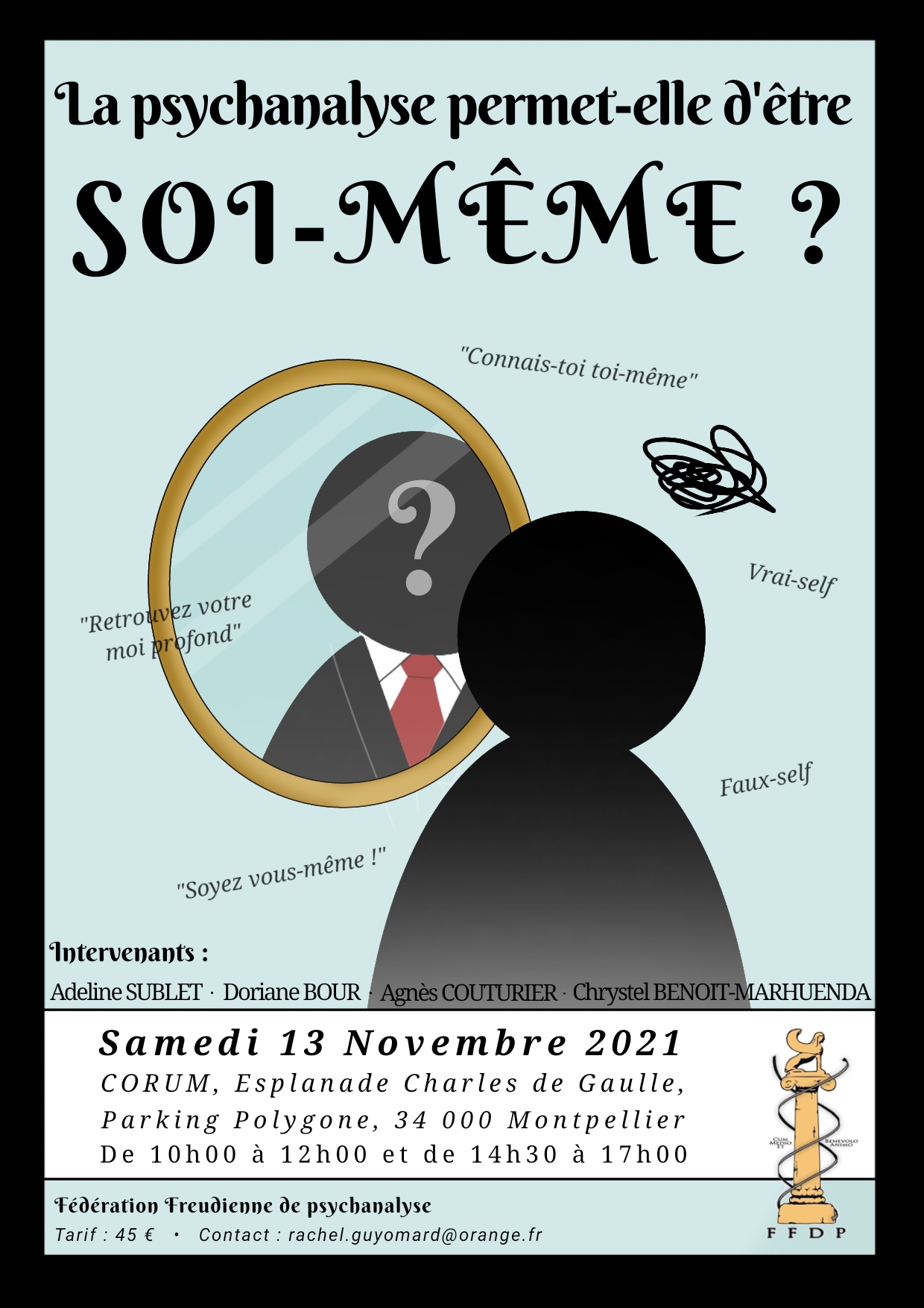 Affiche de la conférence La psychanalyse permet-elle d’être soi-même ? de 2021